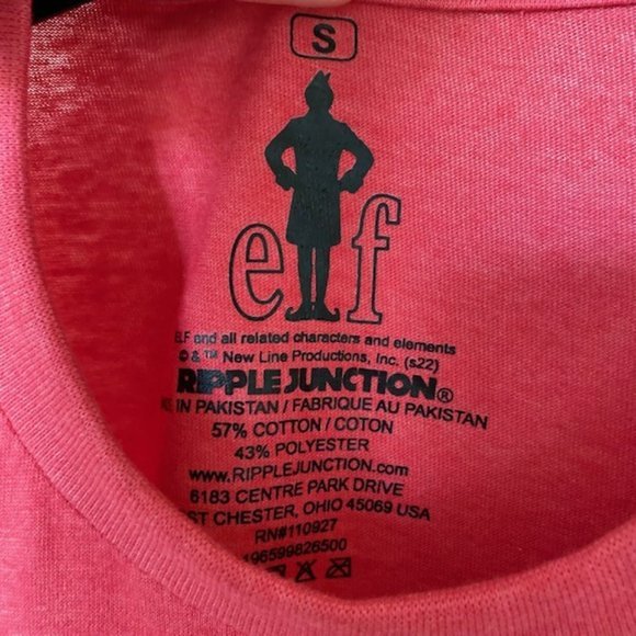 Elf Movie Will Ferrell OMG! Santa T Shirt Small Red Ripple Junction NWOT - Picture 4 of 7